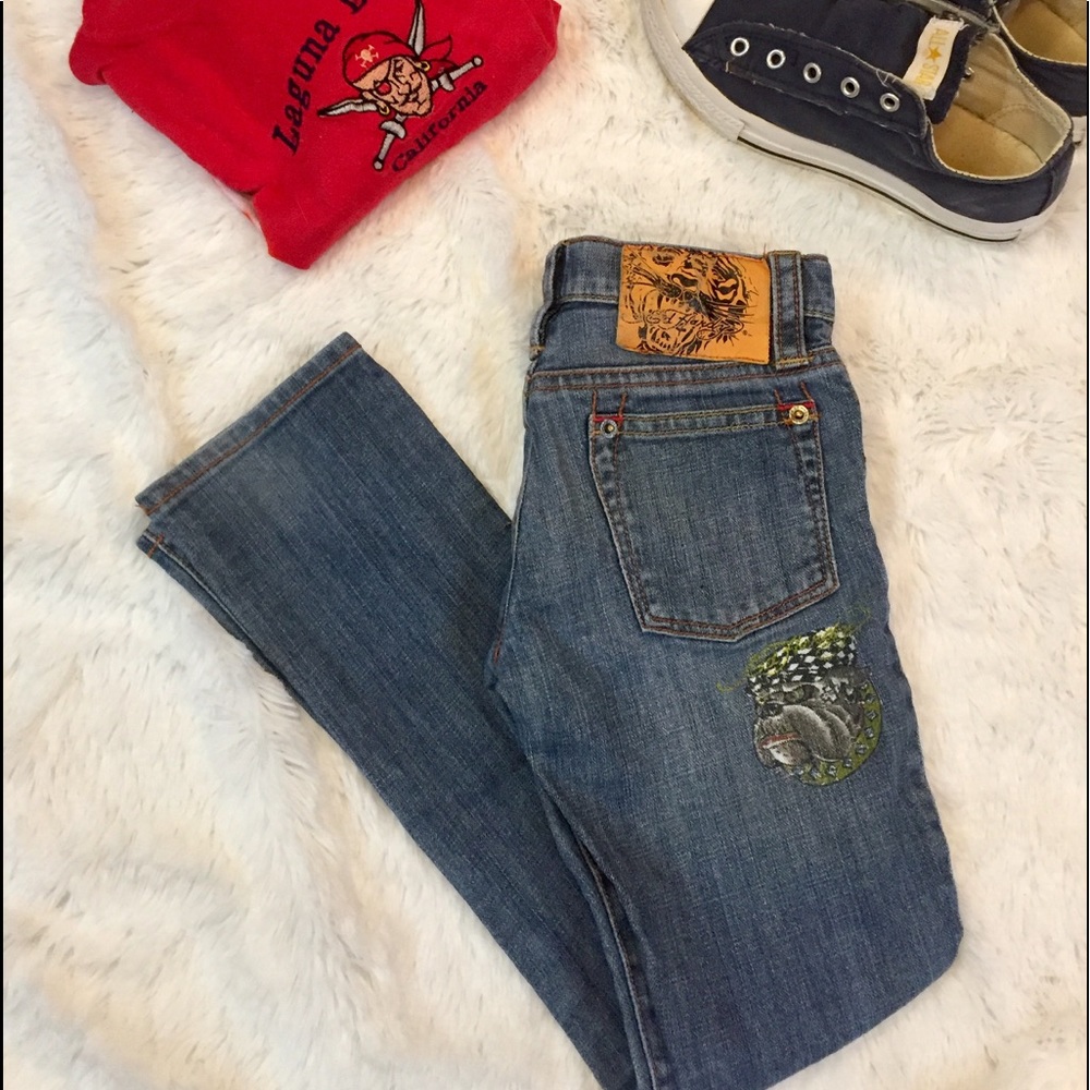 Unisex size 7 Ed Hardy Kids jeans 👖! EUC